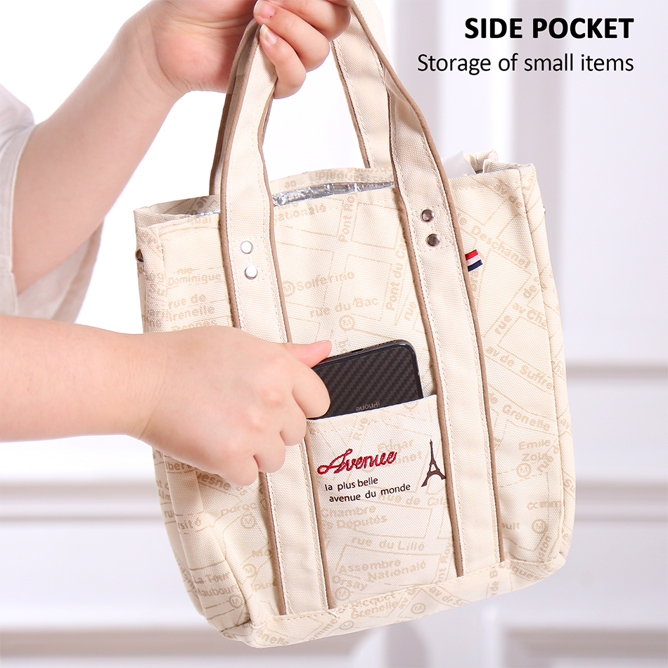 Duffel Bags: Portable 22*11.5*25cm Insulated Lunch Bag Food Container Picnic Storage Handbag