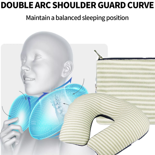Pillows: Inflatable U Shaped Travel Neck Pillow Portable Car Flight Head Rest Cushion