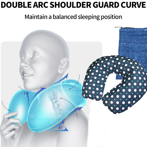 Pillows: Inflatable U Shaped Travel Neck Pillow Portable Car Flight Head Rest Cushion