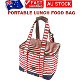 Packing Organisers: Red Insulated Picnic Bag Thermal Cooler Portable Lunch Food Tote Carry Storage Bag