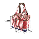 Packing Organisers: Red Insulated Picnic Bag Thermal Cooler Portable Lunch Food Tote Carry Storage Bag