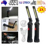 Outdoor Lights: Portable COB LED Work Light Car Garage Mechanic USB Rechargeable Torch Lamp AU