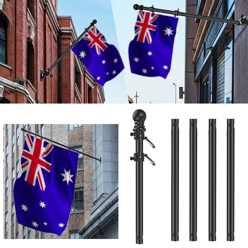 Outdoor Decorations & Lights: 1.8M Flag Pole Kit Stainless Steel Flag Pole Kit Swivel Flagpole Ring for House