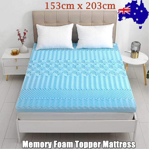 Mattress Toppers: 7 Zone Memory Foam Topper Mattress Toppers Cool Gel Pad Mat Medium Firm 8cm Thick 153cm x 203cm