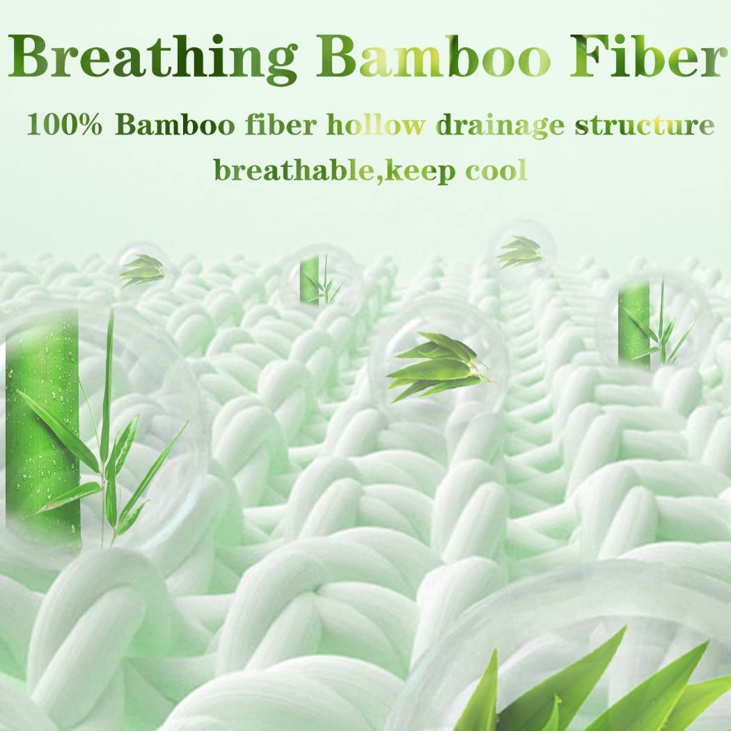 Mattress Toppers: Bamboo Pillowtop Mattress Topper Luxury Bedding Mat Pad Protector Cover King 183 x 203 cm