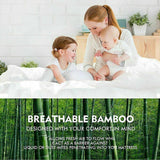 Mattress Toppers: Bamboo Pillowtop Mattress Topper Luxury Bedding Mat Pad Protector Cover Queen 153 x 203 cm