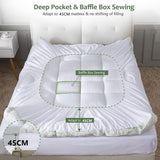 Mattress Toppers: Bamboo Pillowtop Mattress Topper Luxury Bedding Mat Pad Protector Cover Single 90 x 190 cm