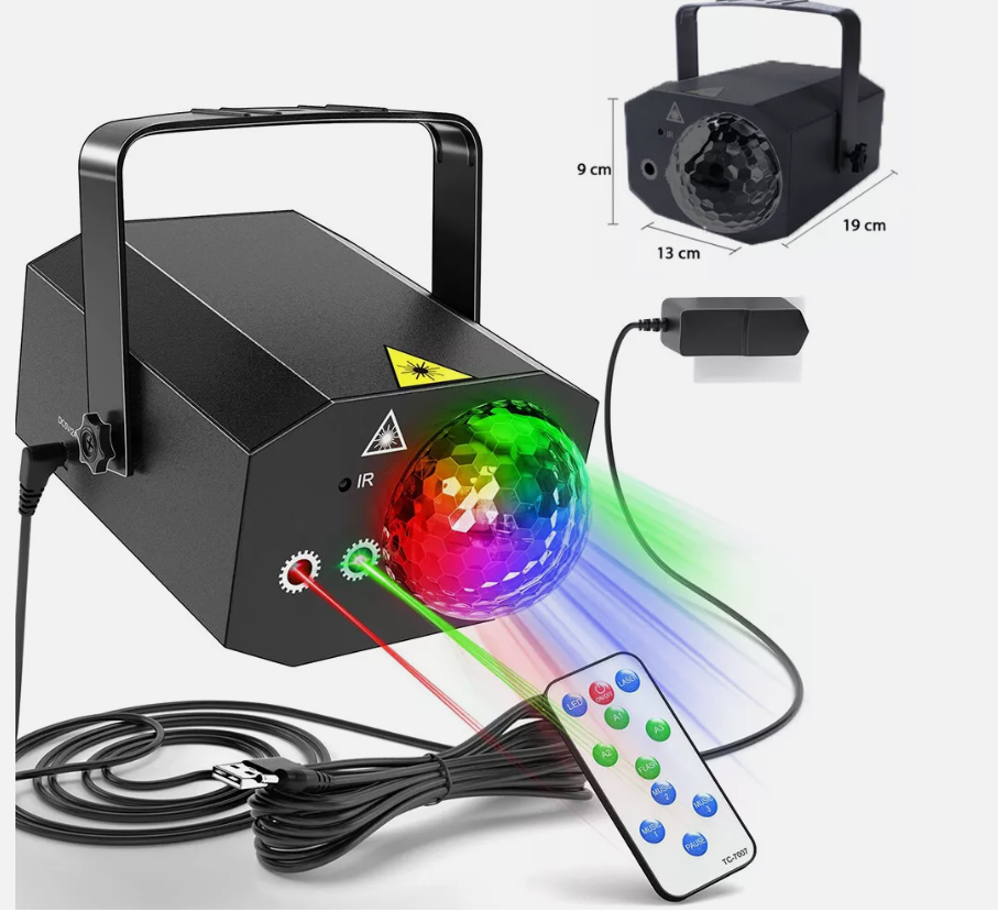 Night Lights & Ambient Lighting: Dance Party Disco Ball Dj Disco Rave Stage Strobe Laser Lights Remote Control