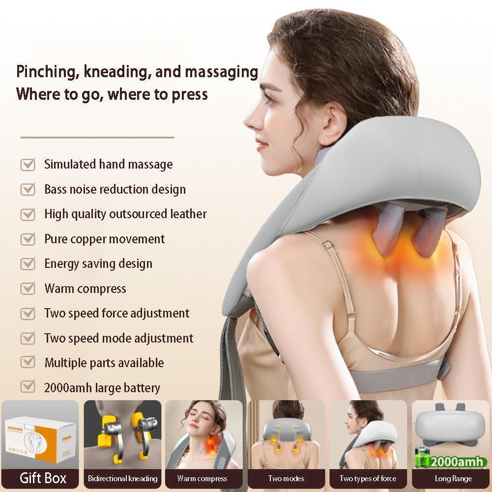 Massagers: 5D Massagers for Neck and Shoulder with Heat Goletsure Pain Relief Deep Kneading Grey