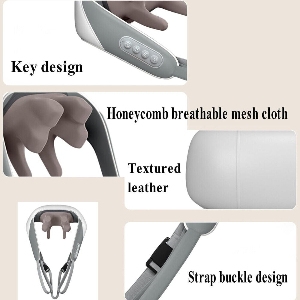 Massagers: 5D Massagers for Neck and Shoulder with Heat Goletsure Pain Relief Deep Kneading Grey