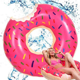 Pool Toys & Inflatables: Pink Inflatable Giant Donut Raft Swim Ring Float Swimming Pool Beach Lounge Pink Coff 90CM