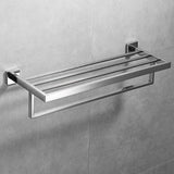 600mm 2 Layers Towel Shelf Storage Bath Stainless Steel Rack Rail Black