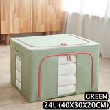 Foldable Bins: Foldable Storage Box Crushed Steel Frame Clothes Quilt Toys Organizer 24L