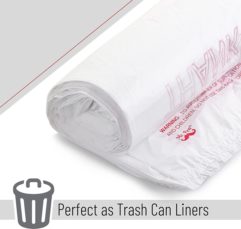 Gift Bags: 50X Plastic Shopping Bags - Reusable Recyclable Singlet Eco Grocery Carry Bag Medium