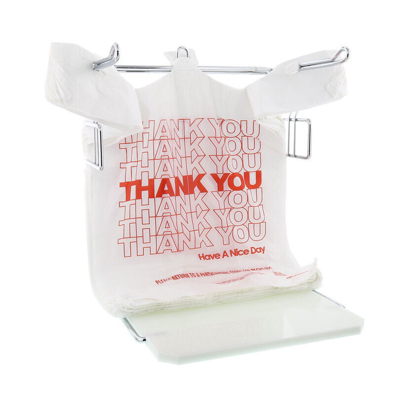 Gift Bags: 50X Plastic Shopping Bags - Reusable Recyclable Singlet Eco Grocery Carry Bag Medium