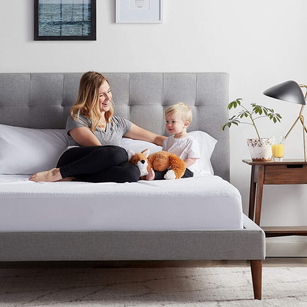 Mattress Toppers: Fully Fitted Waterproof Cotton / Non Woven Mattress Protector Cover Double