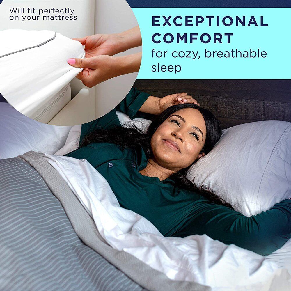Mattress Toppers: Fully Fitted Waterproof Cotton / Non Woven Mattress Protector Cover Double