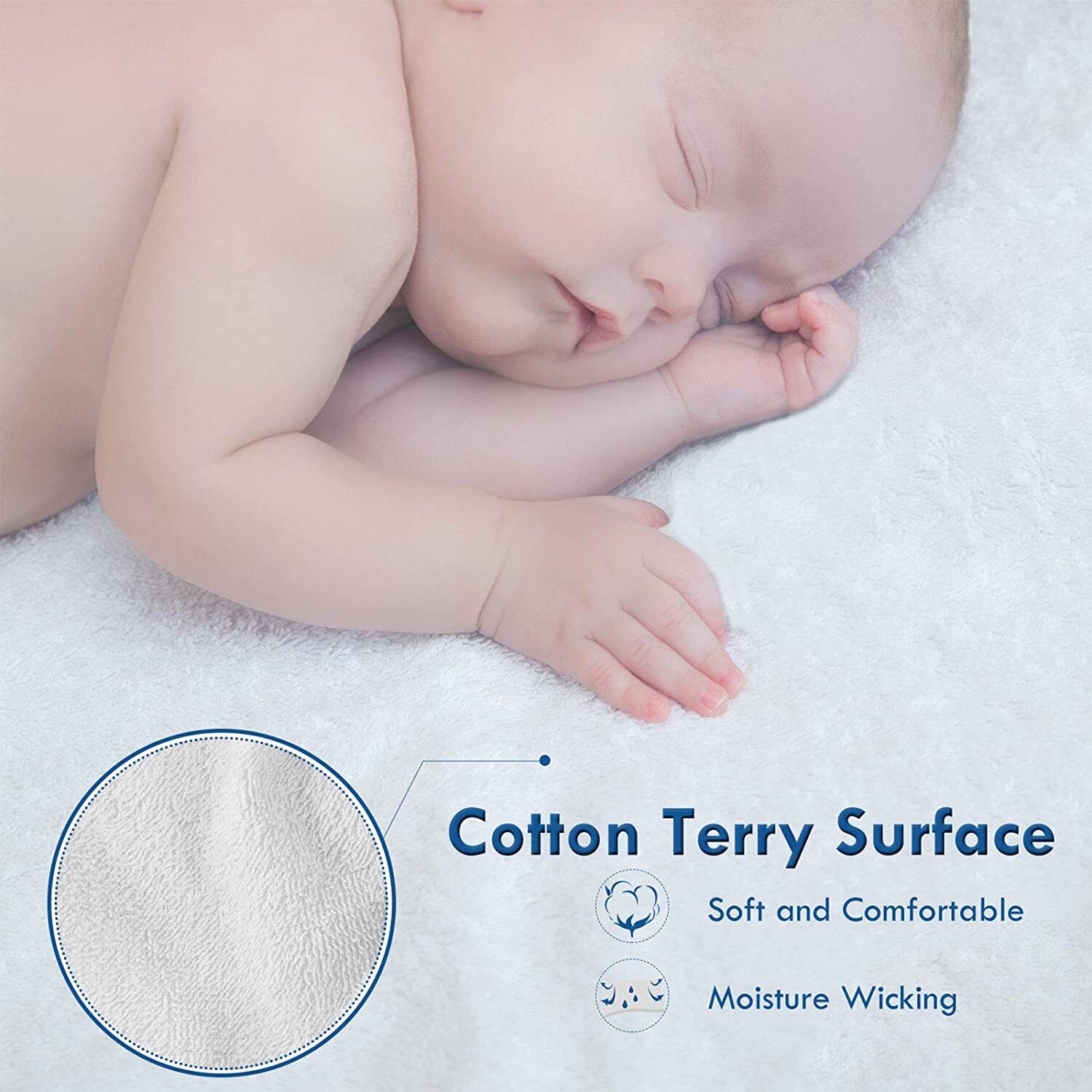 Mattress Toppers: Fully Fitted Waterproof Cotton / Non Woven Mattress Protector Cover Double