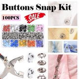 100Pcs Metal Sewing Buttons Press Stud Snap Fastener Kit Plier Snap On Tool DIY