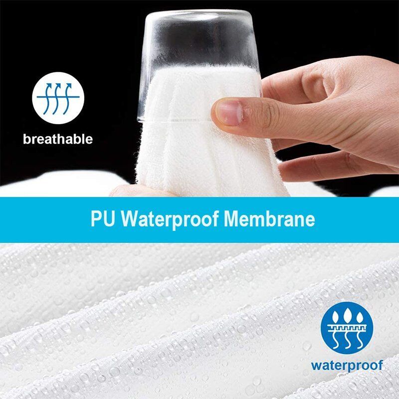 Mattress Toppers: 100% Terry Cotton Fitted Mattress Protector Waterproof King