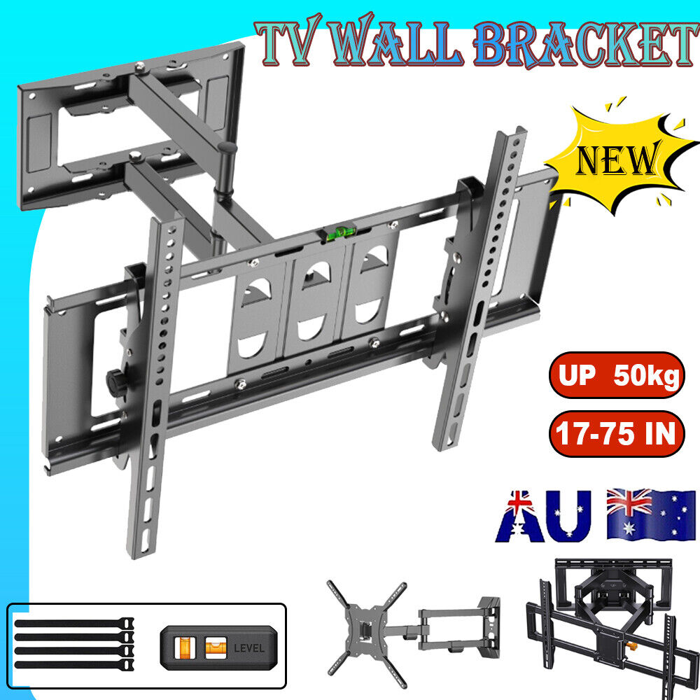 TVs & Accessories: Full Motion Wall Mount TV Bracket Swivel & Tilt LED17 32 40 43 50 55 60 65 70 75 Double arm