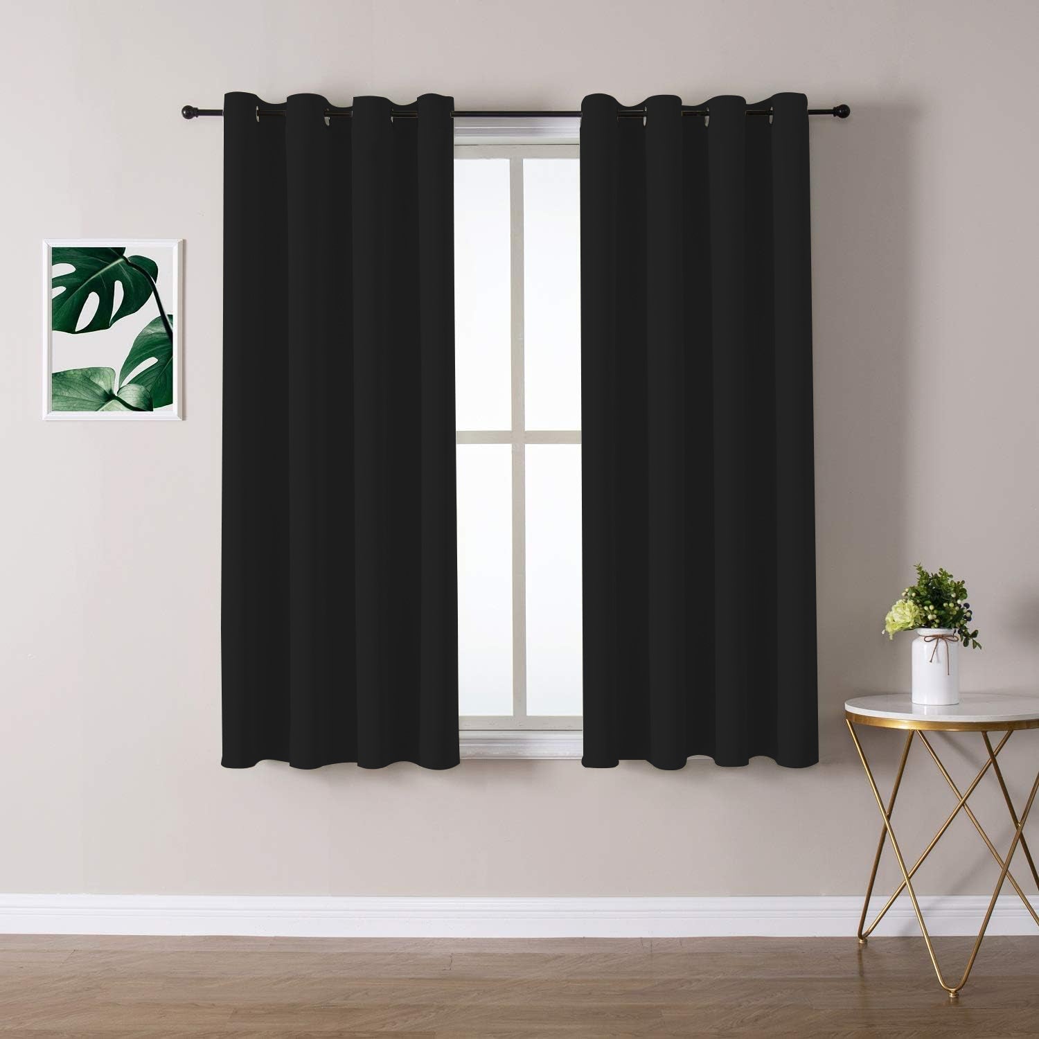 Curtains & Drapes: 2X Blockout Curtains 100% Blackout Window Curtain Draperies Pair Eyelet 3 Layers 132CM(W) x 160CM(D)