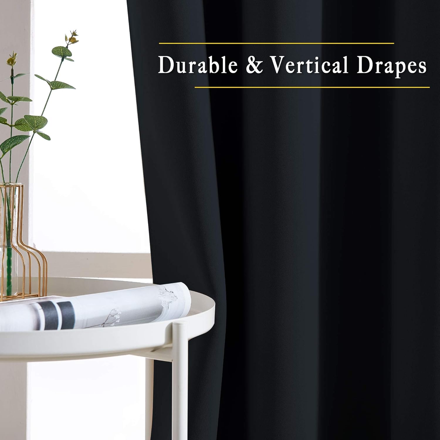 Curtains & Drapes: 2X Blockout Curtains 100% Blackout Window Curtain Draperies Pair Eyelet 3 Layers 132CM(W) x 160CM(D)