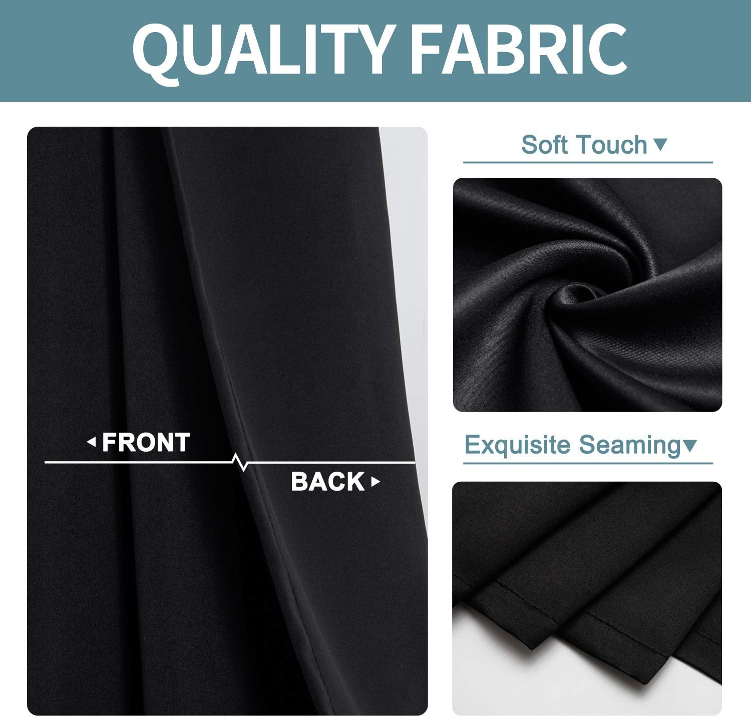 Curtains & Drapes: 2X Blockout Curtains 100% Blackout Window Curtain Draperies Pair Eyelet 3 Layers 132CM(W) x 114CM(D)