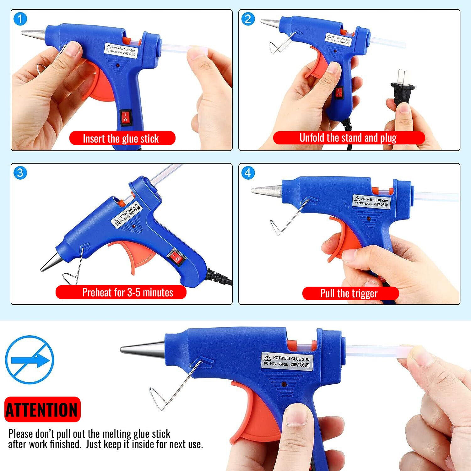 Caulking Tools: Glue Sticks Hot Clear Melt Glue Adhesive Sticks 100 pcs Stickes For Glue Gun 11mmx300mm