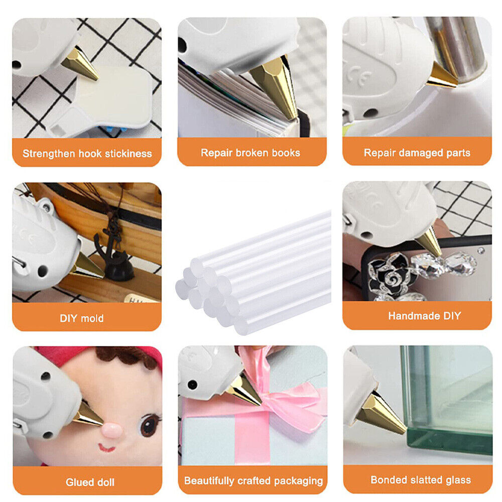 Caulking Tools: Glue Sticks Hot Clear Melt Glue Adhesive Sticks 100 pcs Stickes For Glue Gun 11mmx300mm