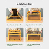 28L yellow Storage Container Stackable 5 Sides Open Top Lid Transparent Foldable