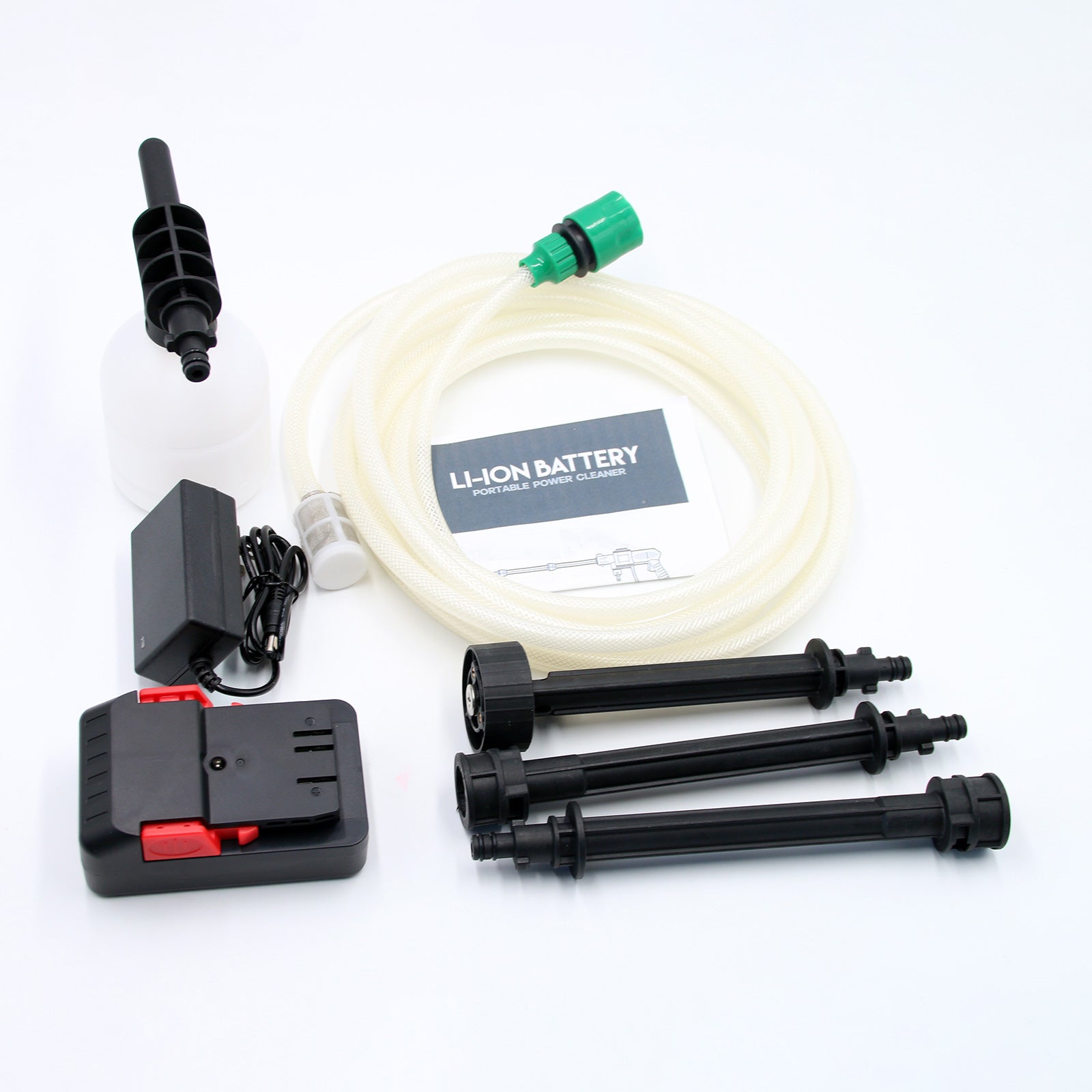 Automotive Cleaning: High Pressure Washer  3 in 1 Nozzle Portable Cordless Cleaner Battery Set 21V