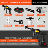 Automotive Cleaning: High Pressure Washer  3 in 1 Nozzle Portable Cordless Cleaner Battery Set 21V