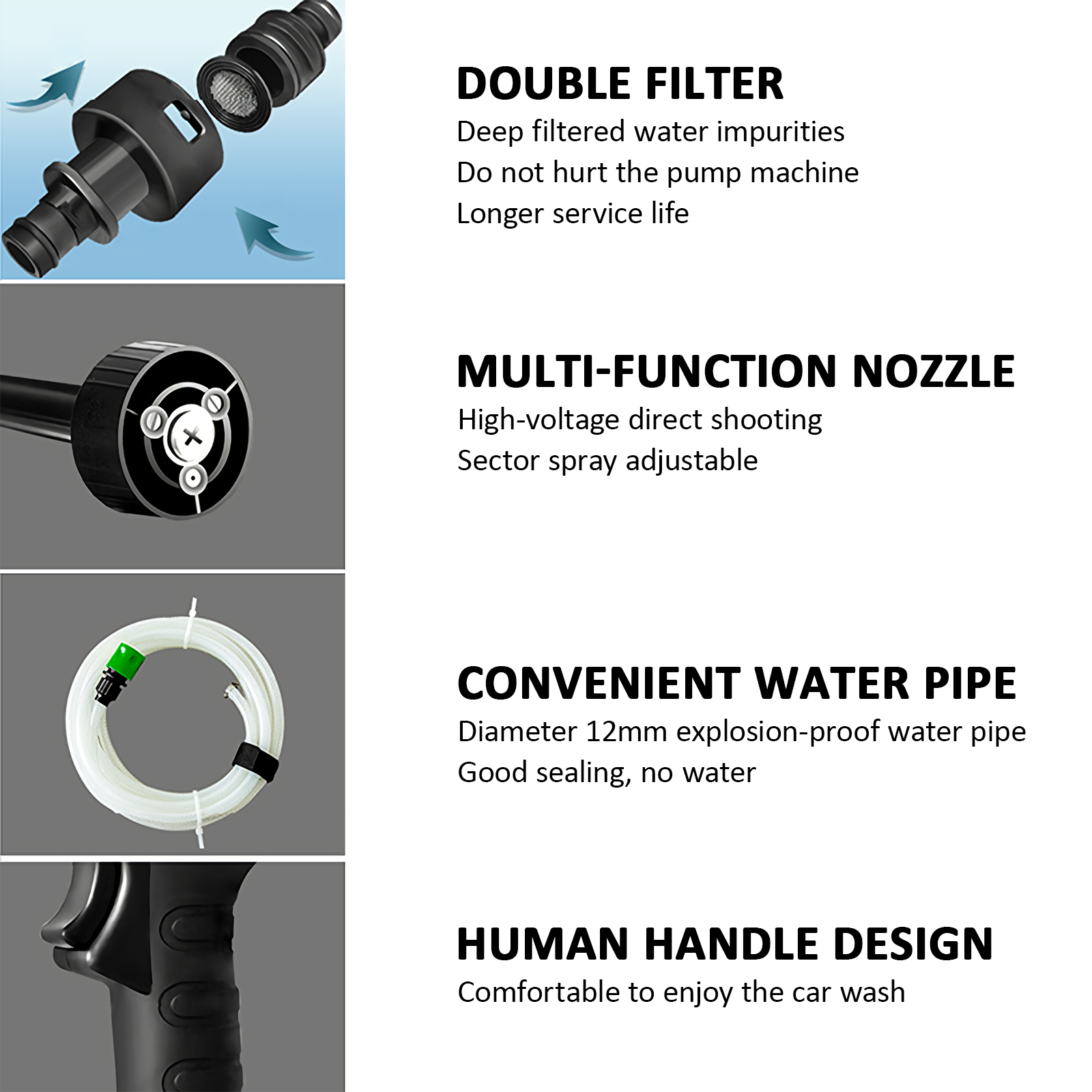 Automotive Cleaning: High Pressure Washer  3 in 1 Nozzle Portable Cordless Cleaner Battery Set 21V