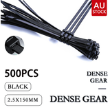 Packaging Tape: Cable Ties Zip Ties Nylon UV Stabilised 500pc Bulk Black Cable Tie 150mm x 2.5mm