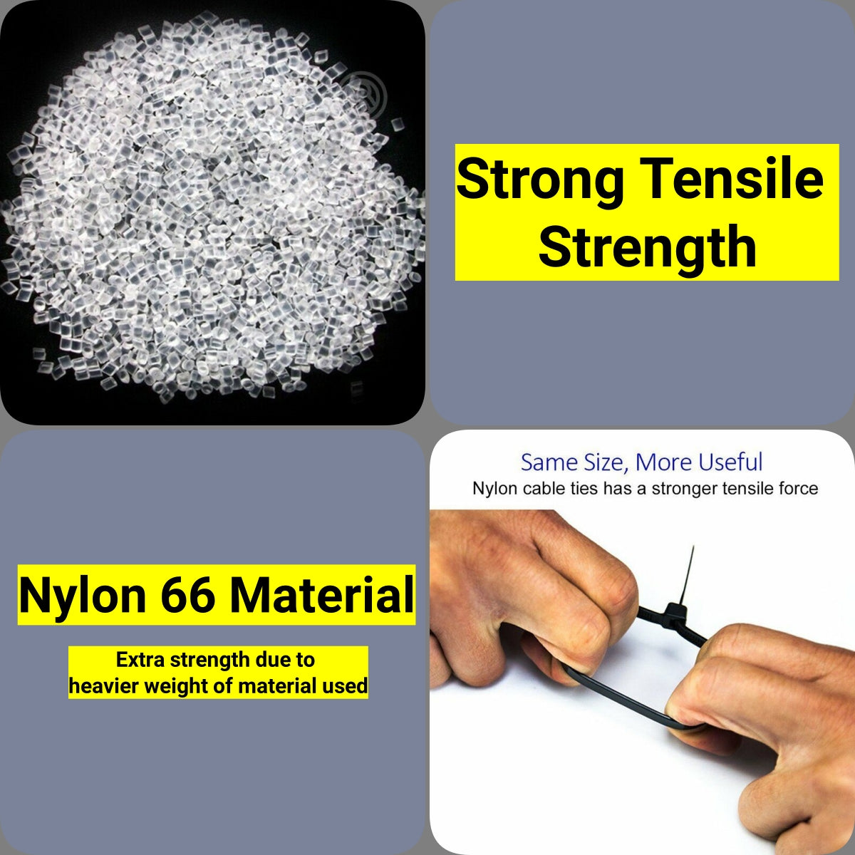 Packaging Tape: Cable Ties Zip Ties Nylon UV Stabilised 500pc Bulk Black Cable Tie 150mm x 2.5mm