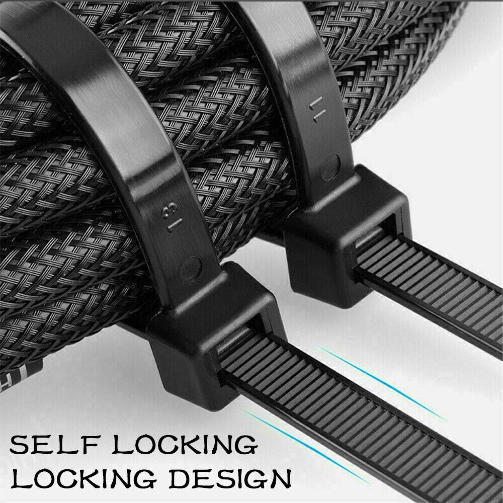 Packaging Tape: Cable Ties Zip Ties Nylon UV Stabilised 500pc Bulk Black Cable Tie 150mm x 2.5mm