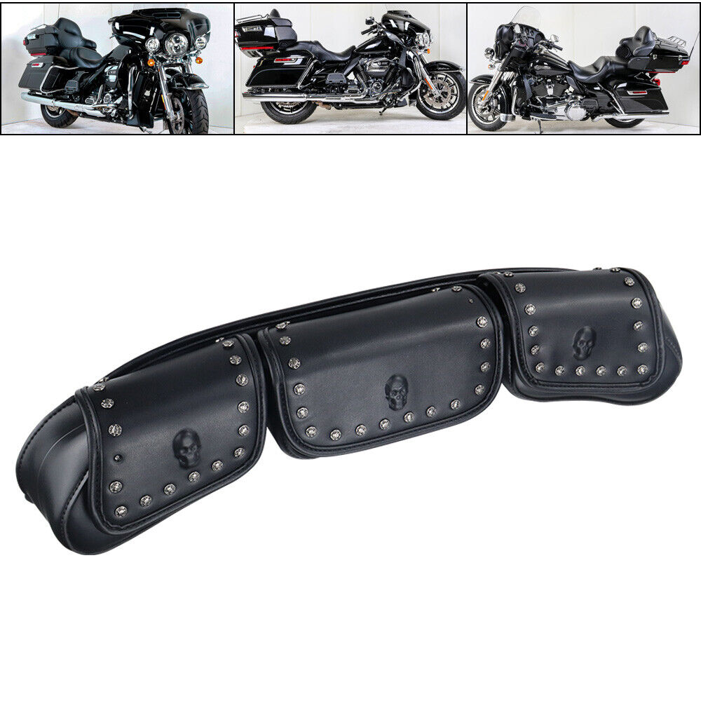 Automotive Decor: 3 Pocket Windshield Bag Waterproof Fit For Harley Electra Glide FLHTC 96-13