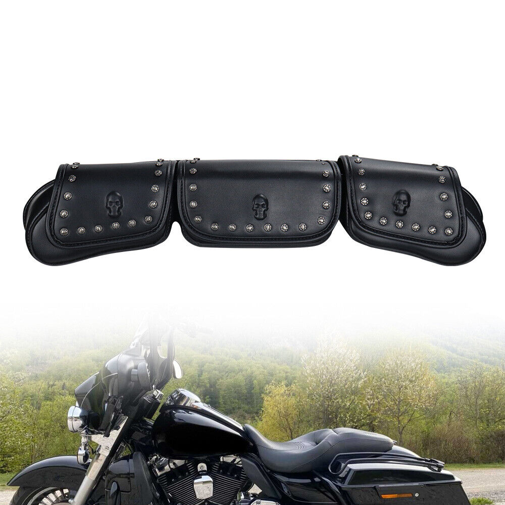 Automotive Decor: 3 Pocket Windshield Bag Waterproof Fit For Harley Electra Glide FLHTC 96-13