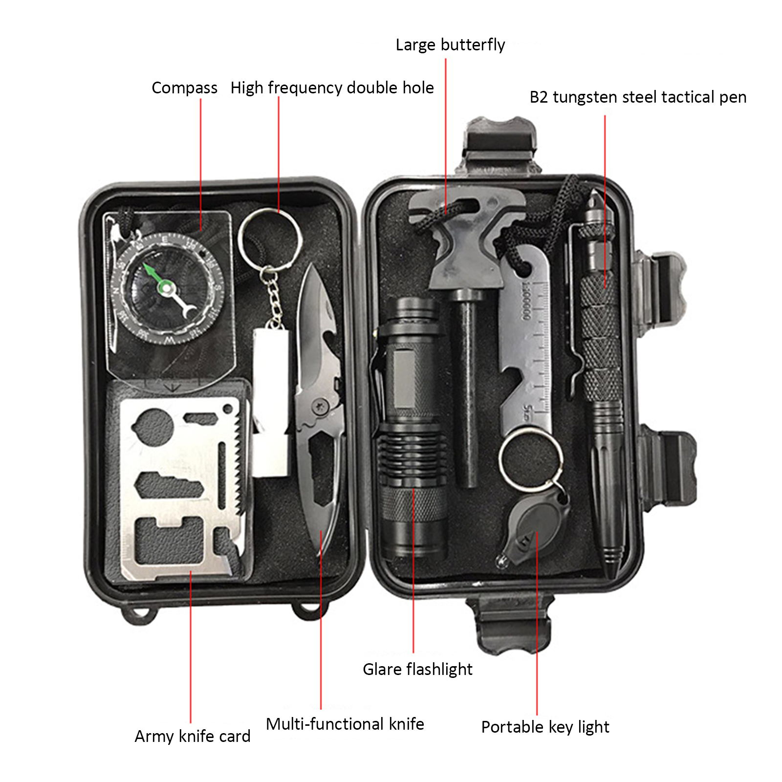 Camping Appliances: Camping Tool Emergency Survival Equipment Set Outdoor Sport Tactical Hiking Kit
