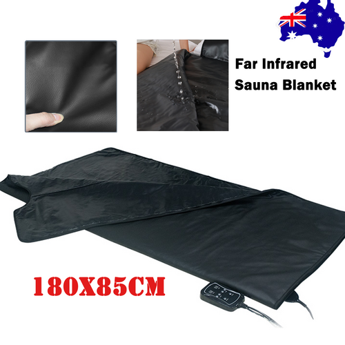 Heating Pads: 180x85cm Far Infrared Sauna Blanket Leather Slimming Detox Spa Body Shaping Low