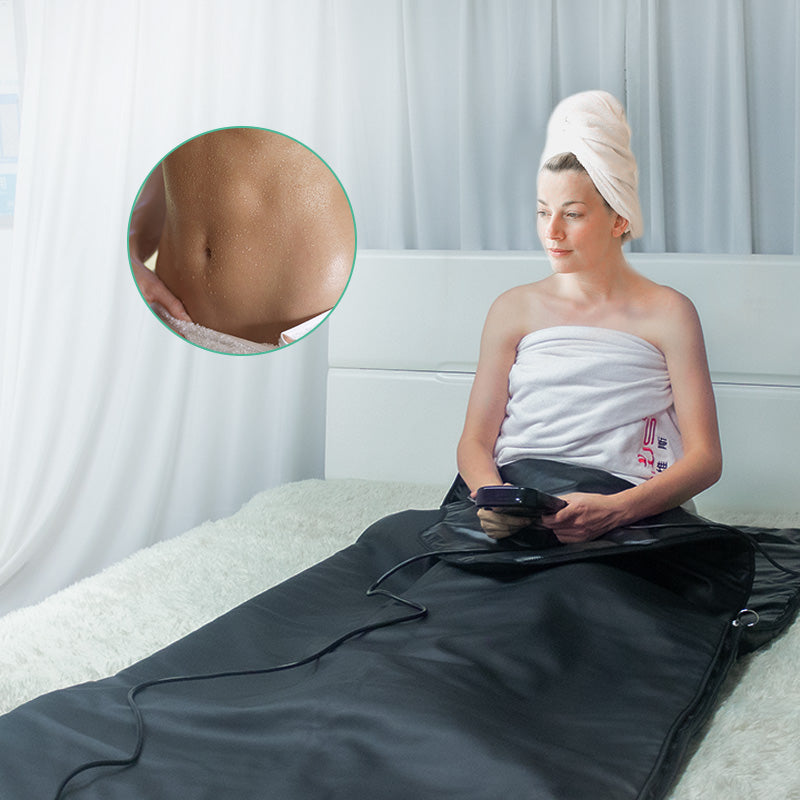 Heating Pads: 180x85cm Far Infrared Sauna Blanket Leather Slimming Detox Spa Body Shaping Low
