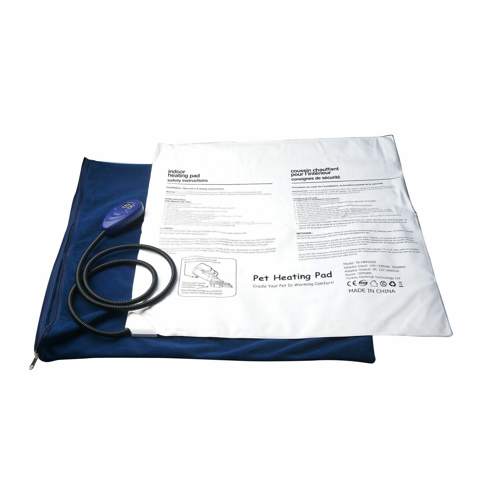 Dog Kennels: Electric Pet Heat Pad: Waterproof Heating Mat for Cat Dog Bed | Chew Resistant XL