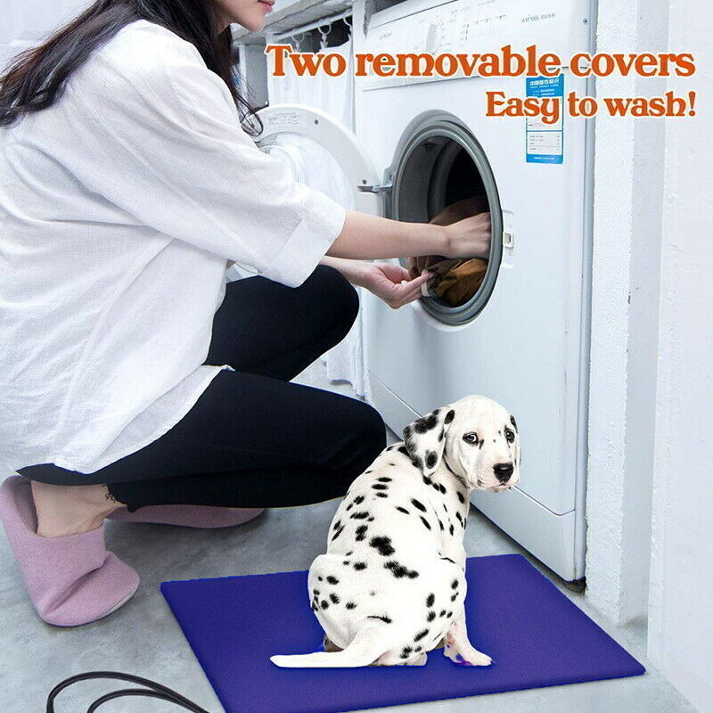 Dog Kennels: Electric Pet Heat Pad: Waterproof Heating Mat for Cat Dog Bed | Chew Resistant XL