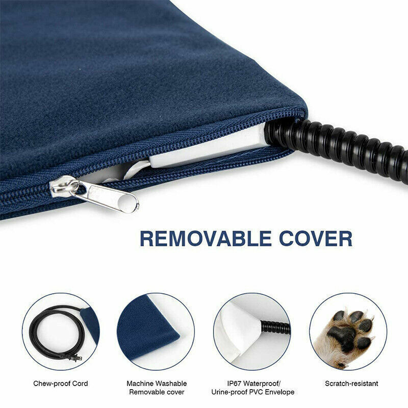 Dog Kennels: Electric Pet Heat Pad: Waterproof Heating Mat for Cat Dog Bed | Chew Resistant XL