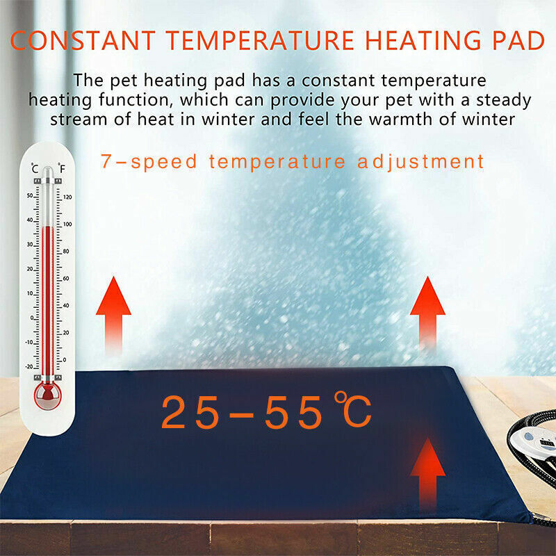 Dog Kennels: Electric Pet Heat Pad: Waterproof Heating Mat for Cat Dog Bed | Chew Resistant XL