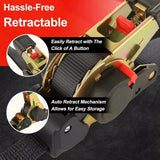 Automotive Repair & Speciality Tools: Quick Release Automatic Heavy Duty Retractable Ratchet Tie Down Strap black 25mm*3m