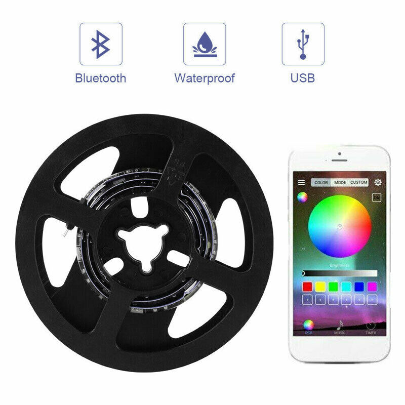 Outdoor Decorations & Lights: 5V RGB LED Strip Lights IP65 Waterproof 5050 5M 10M 20M 300 LEDs USB Bluetooth