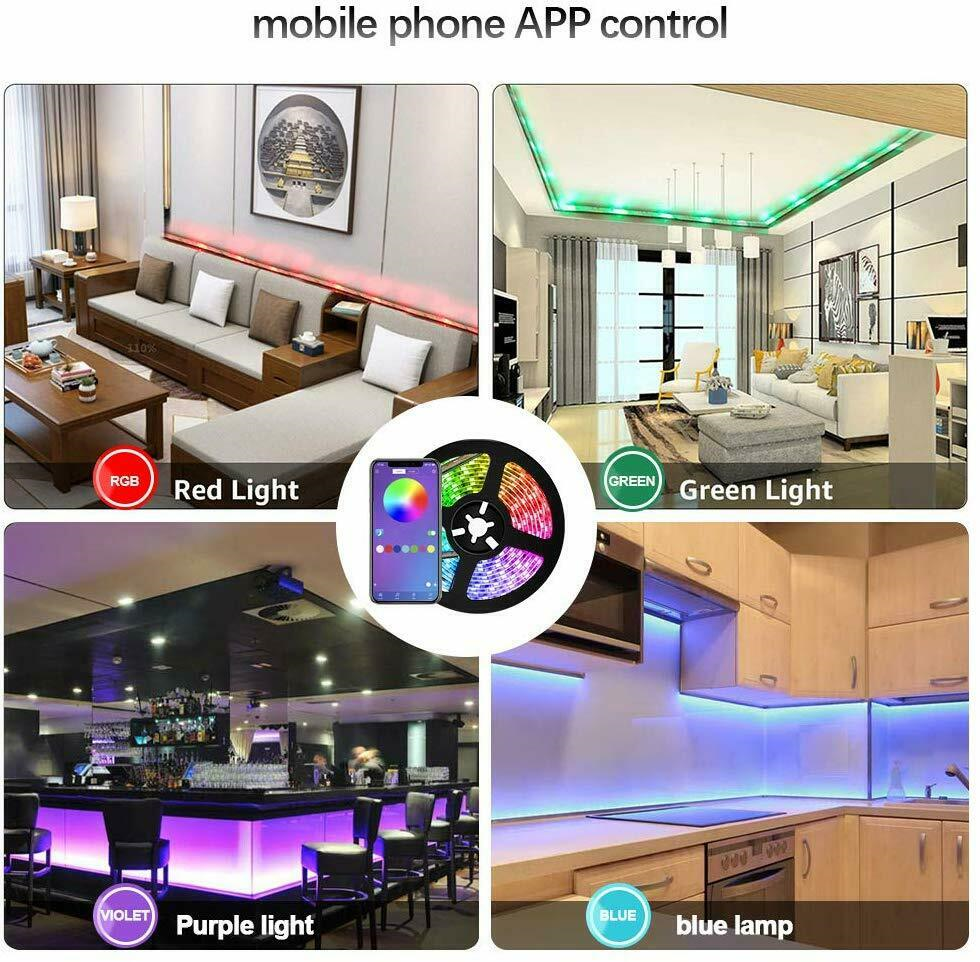 Outdoor Decorations & Lights: 5V RGB LED Strip Lights IP65 Waterproof 5050 5M 10M 20M 300 LEDs USB Bluetooth