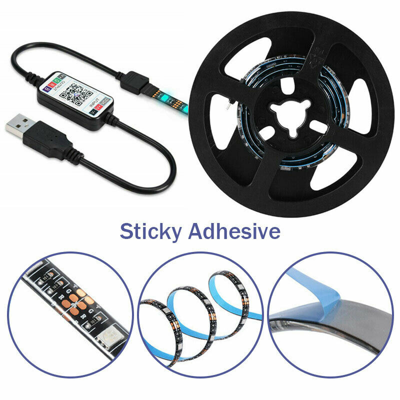 Outdoor Decorations & Lights: 5V RGB LED Strip Lights IP65 Waterproof 5050 5M 10M 20M 300 LEDs USB Bluetooth